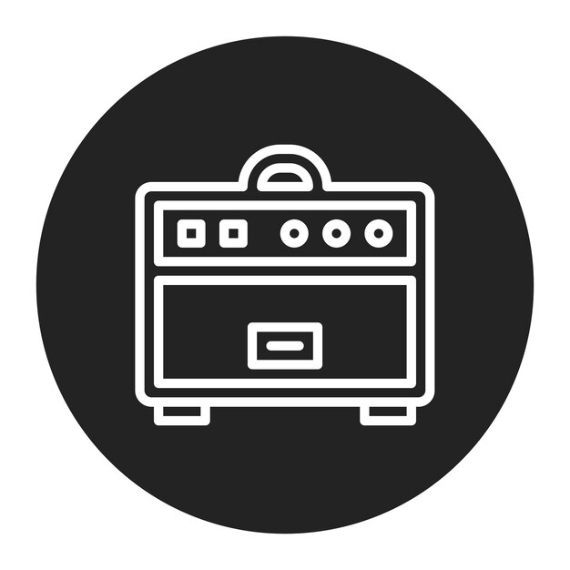 Imagen vectorial de icono de amplificador de guitarra Se puede usar para Rock and Roll