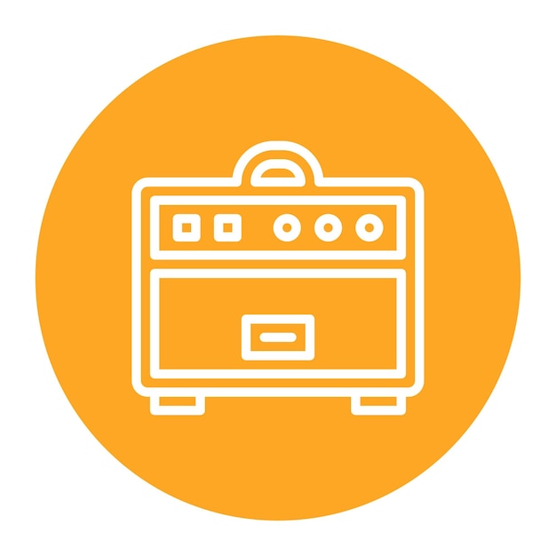 Imagen vectorial de icono de amplificador de guitarra Se puede usar para Rock and Roll