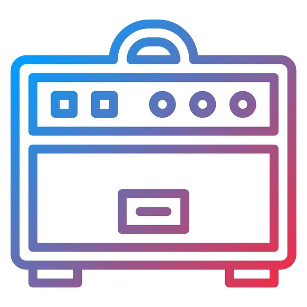 Imagen vectorial de icono de amplificador de guitarra Se puede usar para Rock and Roll