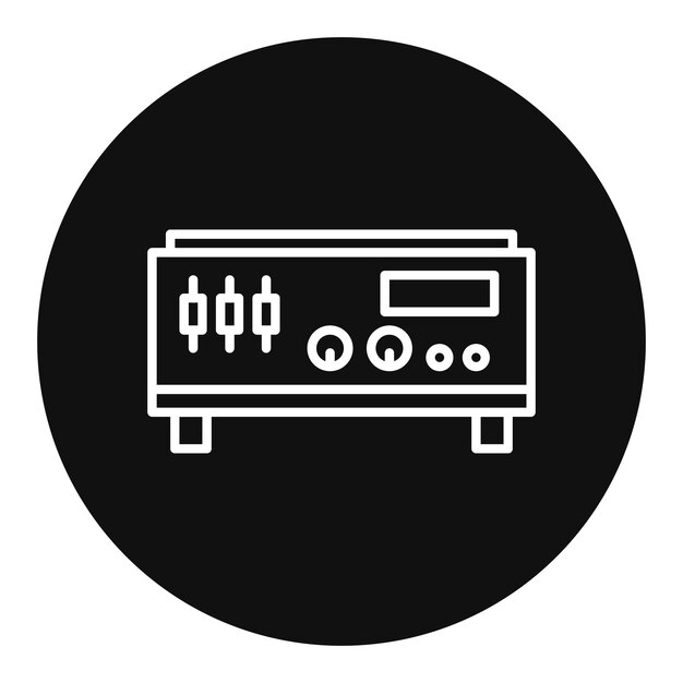 Imagen vectorial del icono del amplificador Se puede utilizar para circuitos eléctricos