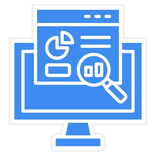 Imagen vectorial de icono de análisis de búsqueda Se puede utilizar para SEO y SEM