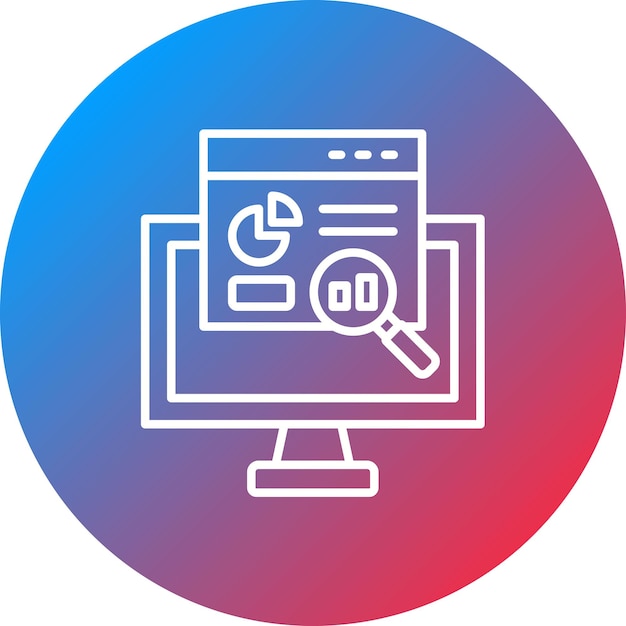 Imagen vectorial de icono de análisis de búsqueda Se puede utilizar para SEO y SEM