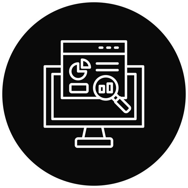 Imagen vectorial de icono de análisis de búsqueda Se puede utilizar para SEO y SEM