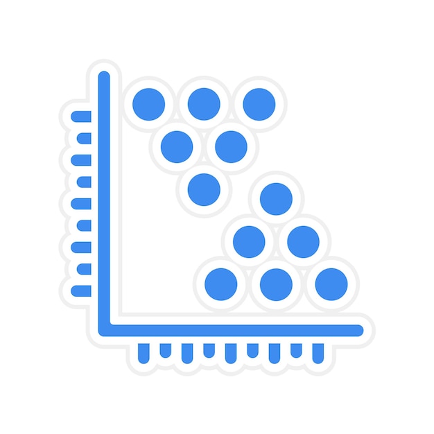 Imagen vectorial del icono de análisis de clúster Puede utilizarse para el análisis de datos