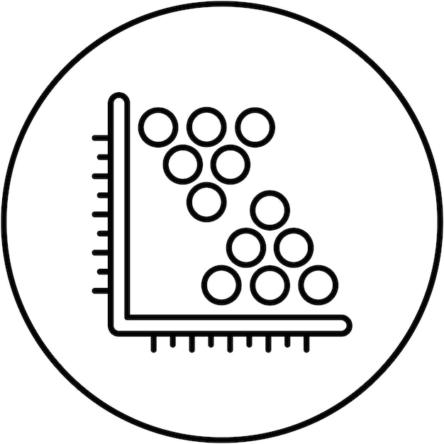 Imagen vectorial del icono de análisis de clúster Puede utilizarse para el análisis de datos