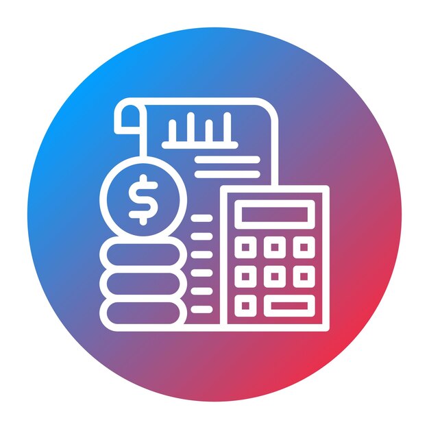 Imagen vectorial del ícono de análisis del presupuesto Se puede utilizar para el rendimiento empresarial