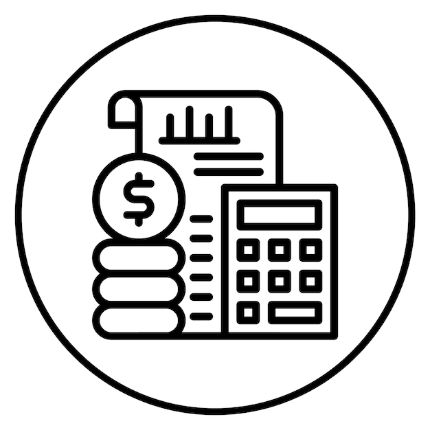 Imagen vectorial del ícono de análisis del presupuesto Se puede utilizar para el rendimiento empresarial