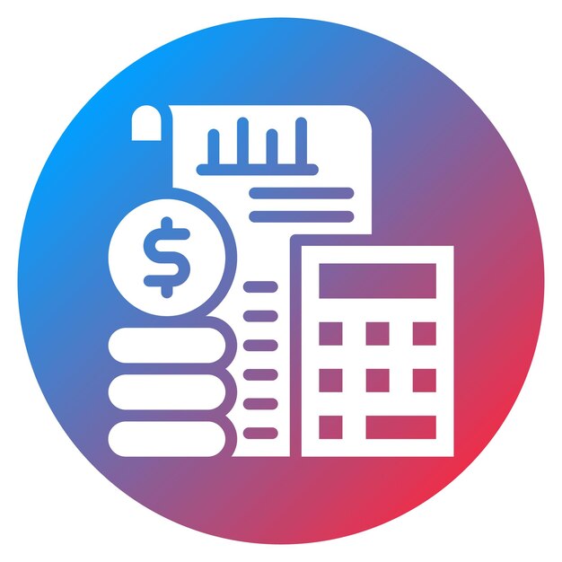Imagen vectorial del ícono de análisis del presupuesto Se puede utilizar para el rendimiento empresarial