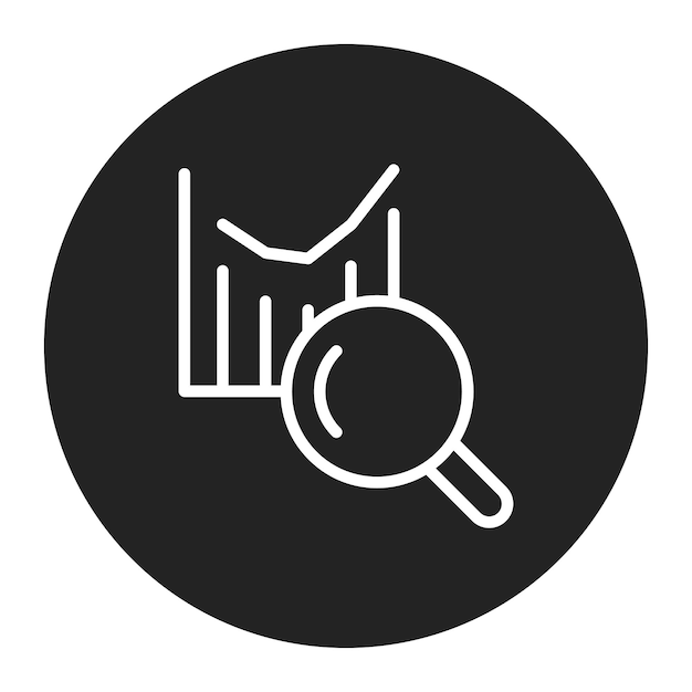 Imagen vectorial de icono de análisis Se puede utilizar para el liderazgo de pensamiento