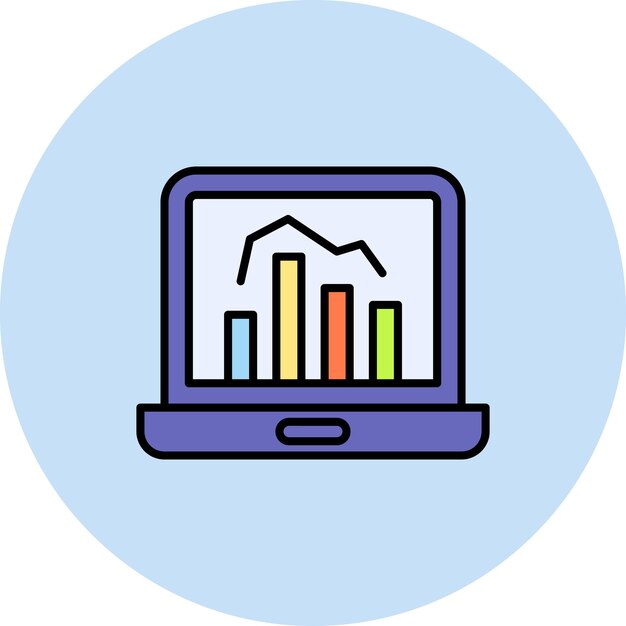 Imagen vectorial de icono de análisis Puede utilizarse para la productividad