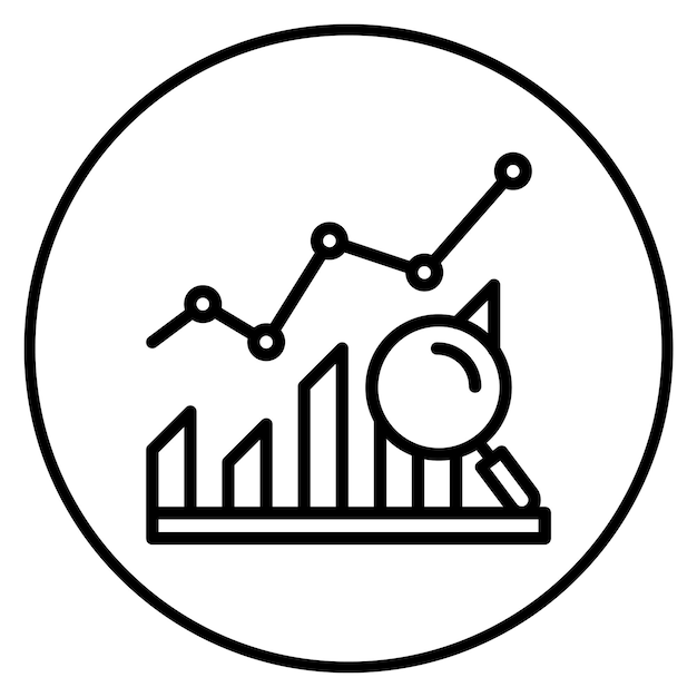 Imagen vectorial del ícono de análisis de tendencias Se puede utilizar para el rendimiento empresarial