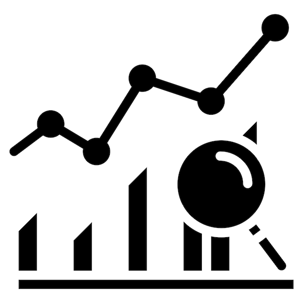 Imagen vectorial del ícono de análisis de tendencias Se puede utilizar para el rendimiento empresarial