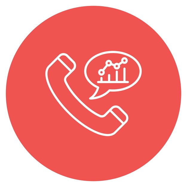 Imagen vectorial de icono de analítica de llamadas Se puede utilizar para la tecnología de marketing