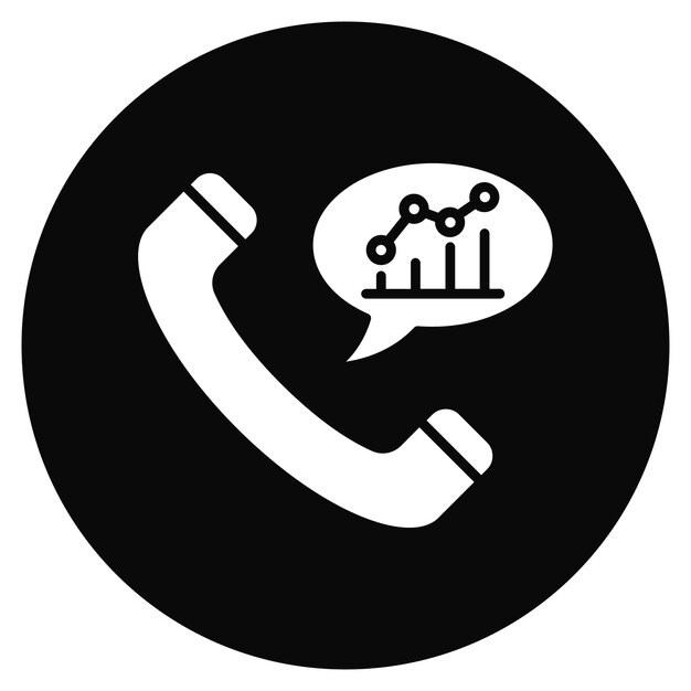 Imagen vectorial de icono de analítica de llamadas Se puede utilizar para la tecnología de marketing