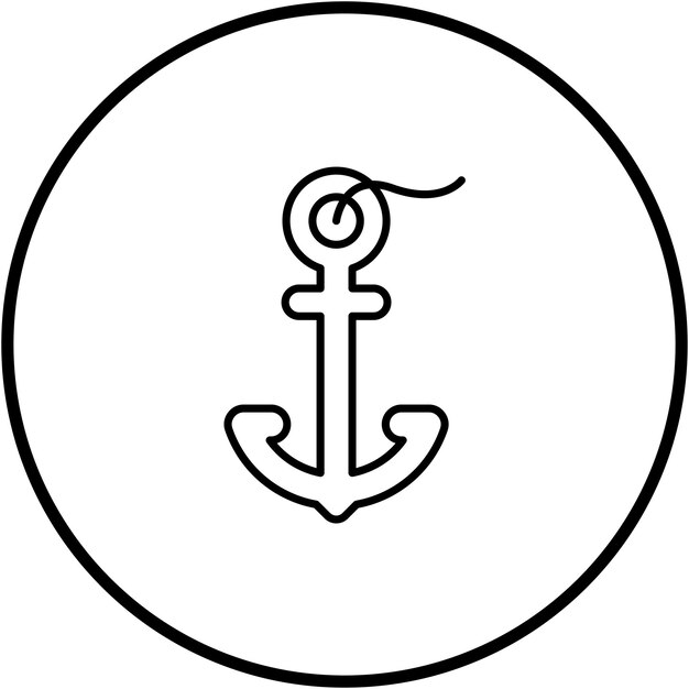 Imagen vectorial de icono de anclaje Se puede utilizar para Coastline