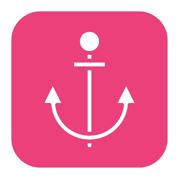 La imagen vectorial del icono de anclaje se puede utilizar para la escalada en roca