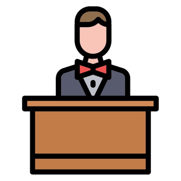 Imagen vectorial del icono del anfitrión masculino Se puede usar para eventos de premios