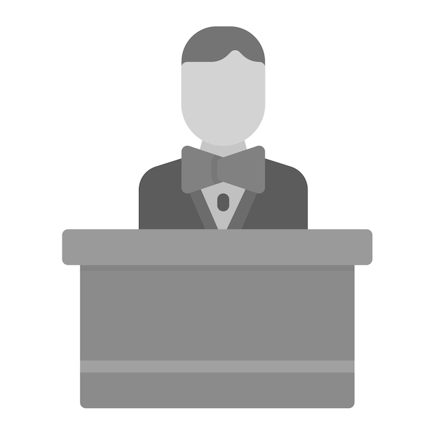 Imagen vectorial del icono del anfitrión masculino Se puede usar para eventos de premios