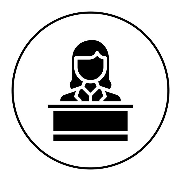 Imagen vectorial de icono de anfitriona femenina Se puede utilizar para eventos de premios