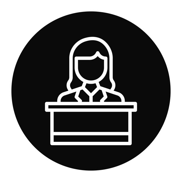 Imagen vectorial de icono de anfitriona femenina Se puede utilizar para eventos de premios