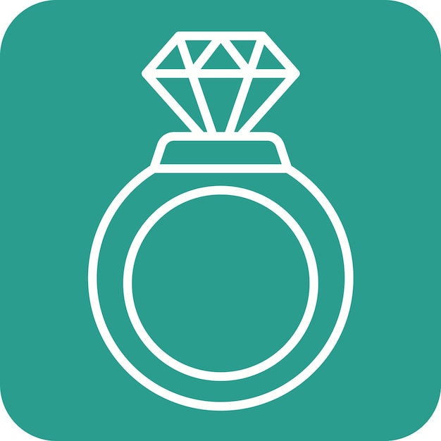 Imagen vectorial del icono del anillo de diamante Se puede usar para cumpleaños