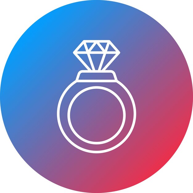 Imagen vectorial del icono del anillo de diamante Se puede usar para cumpleaños