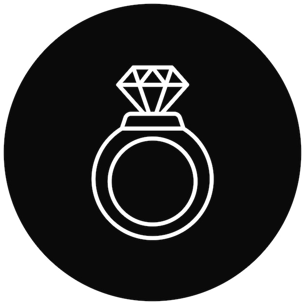 Imagen vectorial del icono del anillo de diamante Se puede usar para cumpleaños