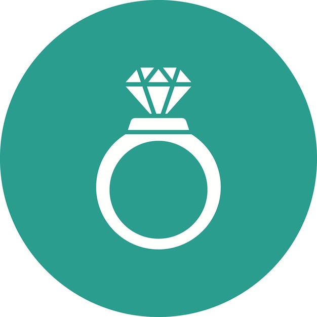 Imagen vectorial del icono del anillo de diamante Se puede usar para cumpleaños