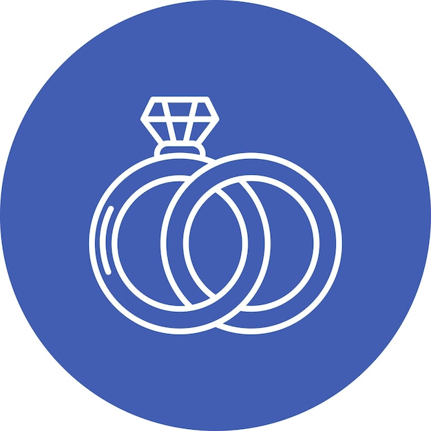 Imagen vectorial del icono de los anillos de boda Se puede usar para la boda