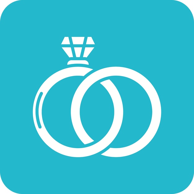 Imagen vectorial del icono de los anillos de boda Se puede usar para la boda