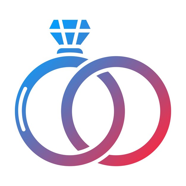 Imagen vectorial del icono de los anillos de boda Se puede usar para la boda