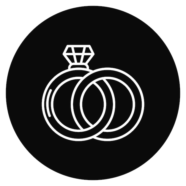 Imagen vectorial del icono de los anillos de boda Se puede usar para la boda