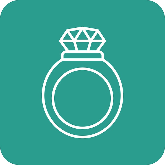Imagen vectorial del icono de los anillos de boda Se puede usar para la vida familiar