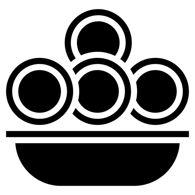 Imagen vectorial del icono de los anillos de calamar Se puede usar para peces y mariscos
