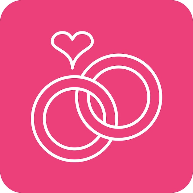Imagen vectorial del icono de los anillos Se puede usar para fiestas y celebraciones