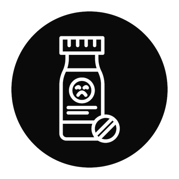 Imagen vectorial de icono de antidepresivo Se puede usar para el aceite de CBD
