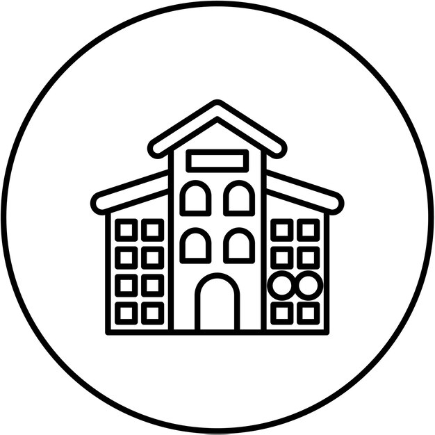 Imagen vectorial del icono de los apartamentos Se puede utilizar para los elementos de la ciudad
