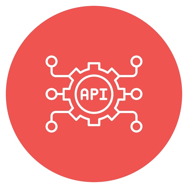 Imagen vectorial de icono Api Se puede usar para Ciencias de la Computación