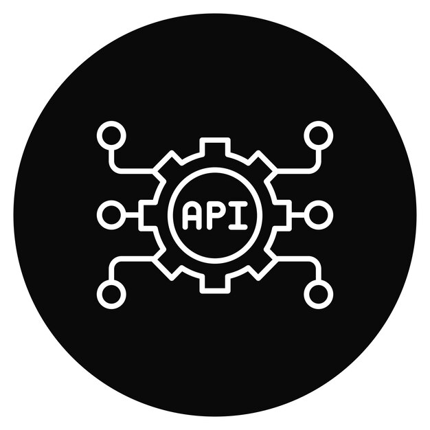 Imagen vectorial de icono Api Se puede usar para Ciencias de la Computación