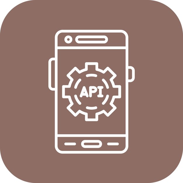 Imagen vectorial de icono de Api Se puede utilizar para el desarrollo de aplicaciones móviles