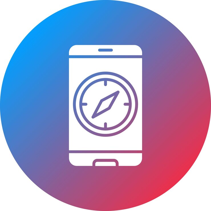 Vector imagen vectorial del icono de la aplicación compass se puede usar para mapas y navegación