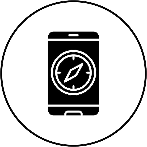Imagen vectorial del icono de la aplicación Compass Se puede usar para mapas y navegación