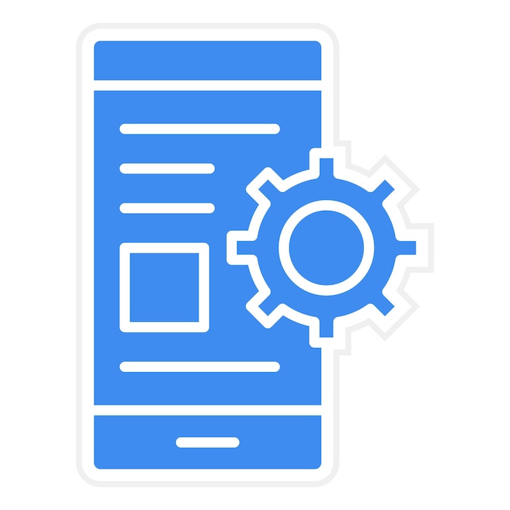Vector imagen vectorial de icono de aplicación móvil se puede usar para codificación y desarrollo