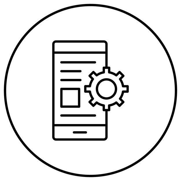 Vector imagen vectorial de icono de aplicación móvil se puede usar para codificación y desarrollo