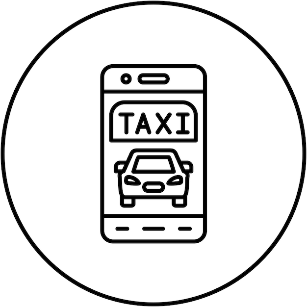 Imagen vectorial del icono de la aplicación móvil Se puede utilizar para el servicio de taxi