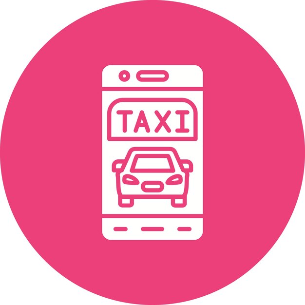 Imagen vectorial del icono de la aplicación móvil Se puede utilizar para el servicio de taxi