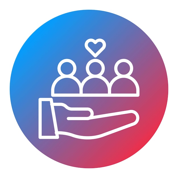 Imagen vectorial de icono de apoyo a la comunidad Se puede usar para la caridad