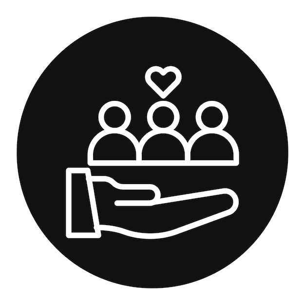 Imagen vectorial de icono de apoyo a la comunidad Se puede usar para la caridad