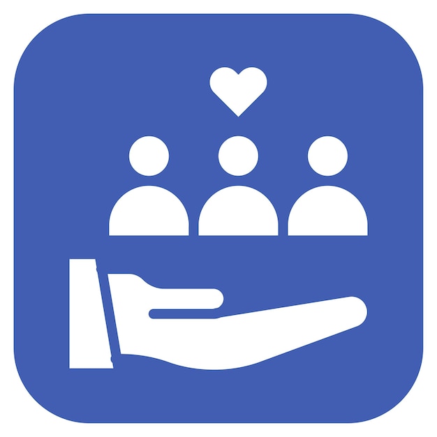Imagen vectorial de icono de apoyo a la comunidad Se puede usar para la caridad