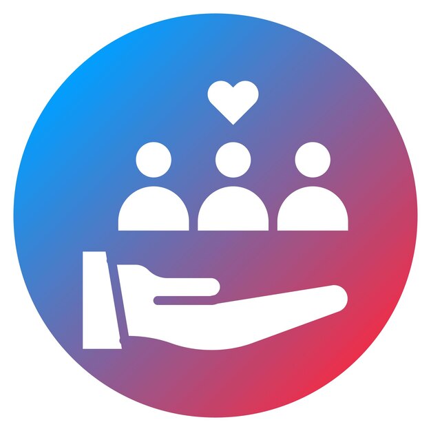 Imagen vectorial de icono de apoyo a la comunidad Se puede usar para la caridad